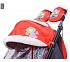 Санки-коляска Snow Galaxy City-1, дизайн - Мишка со звездой на красном, на больших колёсах Ева с сумкой и варежками   - миниатюра №12